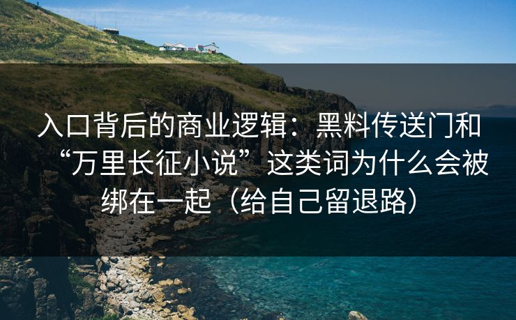 入口背后的商业逻辑：黑料传送门和“万里长征小说”这类词为什么会被绑在一起（给自己留退路）