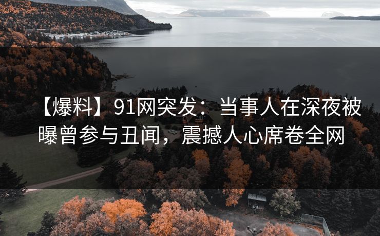 【爆料】91网突发：当事人在深夜被曝曾参与丑闻，震撼人心席卷全网